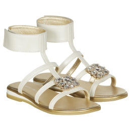 Girls Sandals with Velcro and Jewels