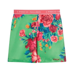 Girls Floral Print Satin Shorts