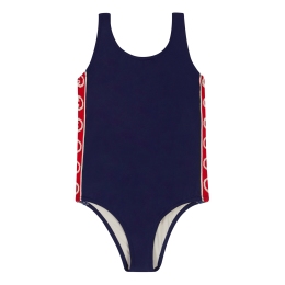 Girls Lycra Swimsuit With Interlocking G Stripe