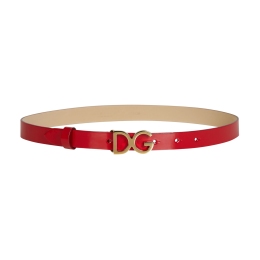 Girls Red Patent Leather Belt