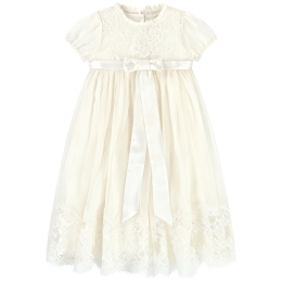 Baby Girls Dress With Lace Details And Bow