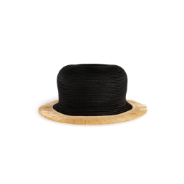 Girls Raffia-Embellished Bowler Hat