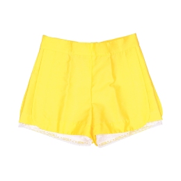 Girls Satin Cotton Shorts With Lace Trimmed