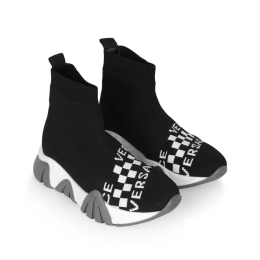 Intarsia-Knit Hi-Top Sneakers
