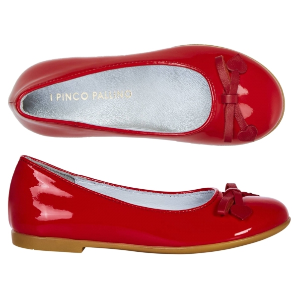 Girls Red Pumps with Bow PINCO PALLINO 
