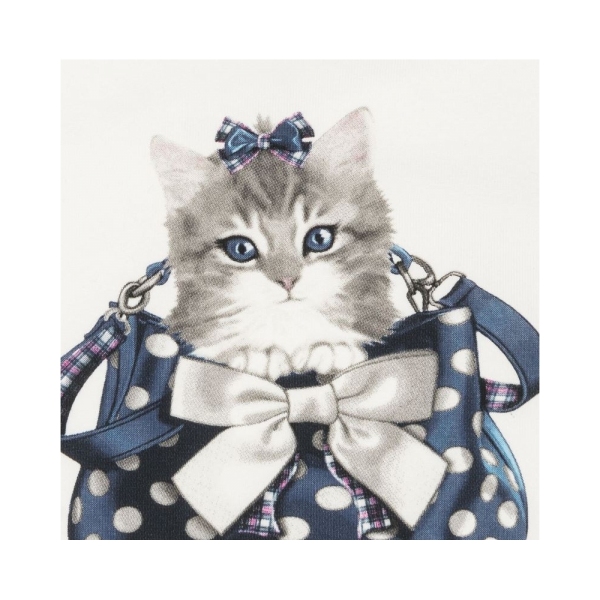 Baby Girls Cat & Bag Print Long Sleeve T-Shirt Monnalisa 