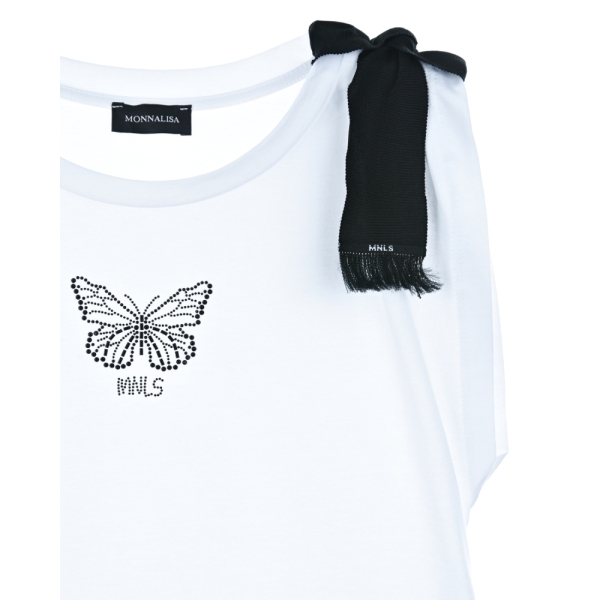 Girls Asymmetric Tank Top With Butterfly And Bow On The Shoulder Monnalisa 