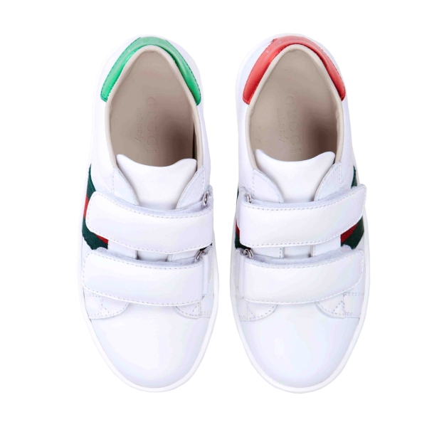 Childrens Leather Velcro Sneaker Gucci 