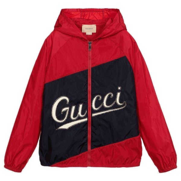 Boys Nylon Jacket With Gucci Script Gucci 