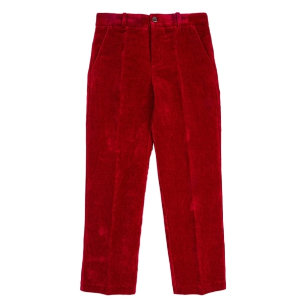 Boys Velvet Trousers With Gucci Patch Gucci 