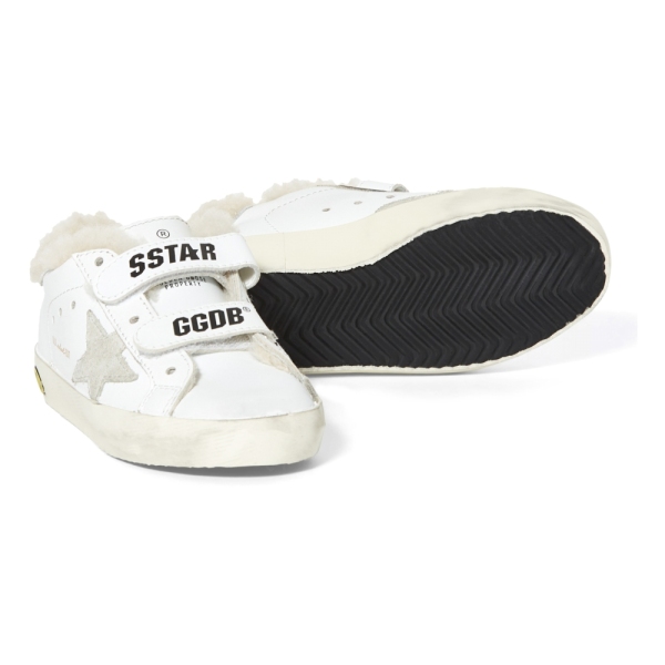 Baby Girls Old School Sneakers With Shearling Lining Golden Goose 