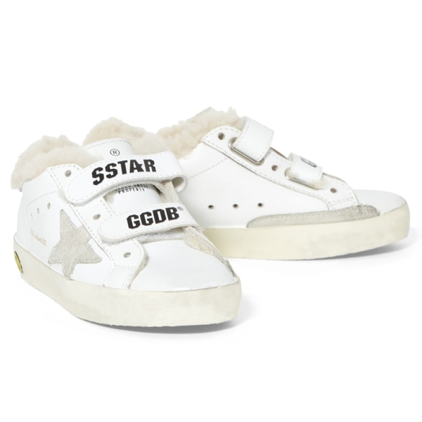 Baby Girls Old School Sneakers With Shearling Lining Golden Goose 