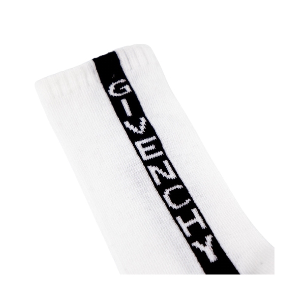 Childrens Cotton Knit Black & White Logo Socks Givenchy 