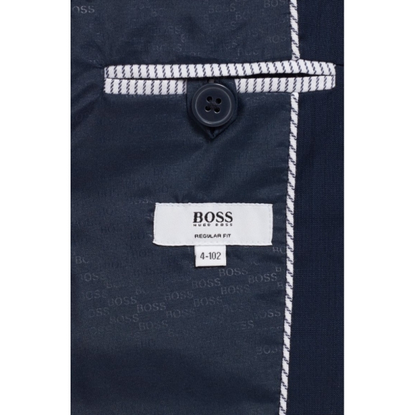 Boys Regular-Fit Blazer In Wool W/ Embossed Lining BOSS 