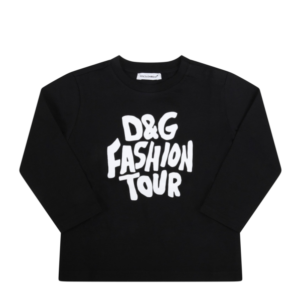 Baby Girls Long Sleeve T-Shirt With DG Fashion Tour Print DOLCE&GABBANA 