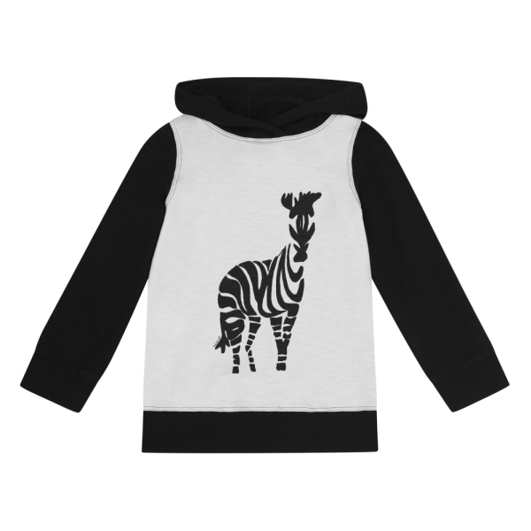 Girls Zebra Print Sweatshirt With Hood MI.MI.SOL 